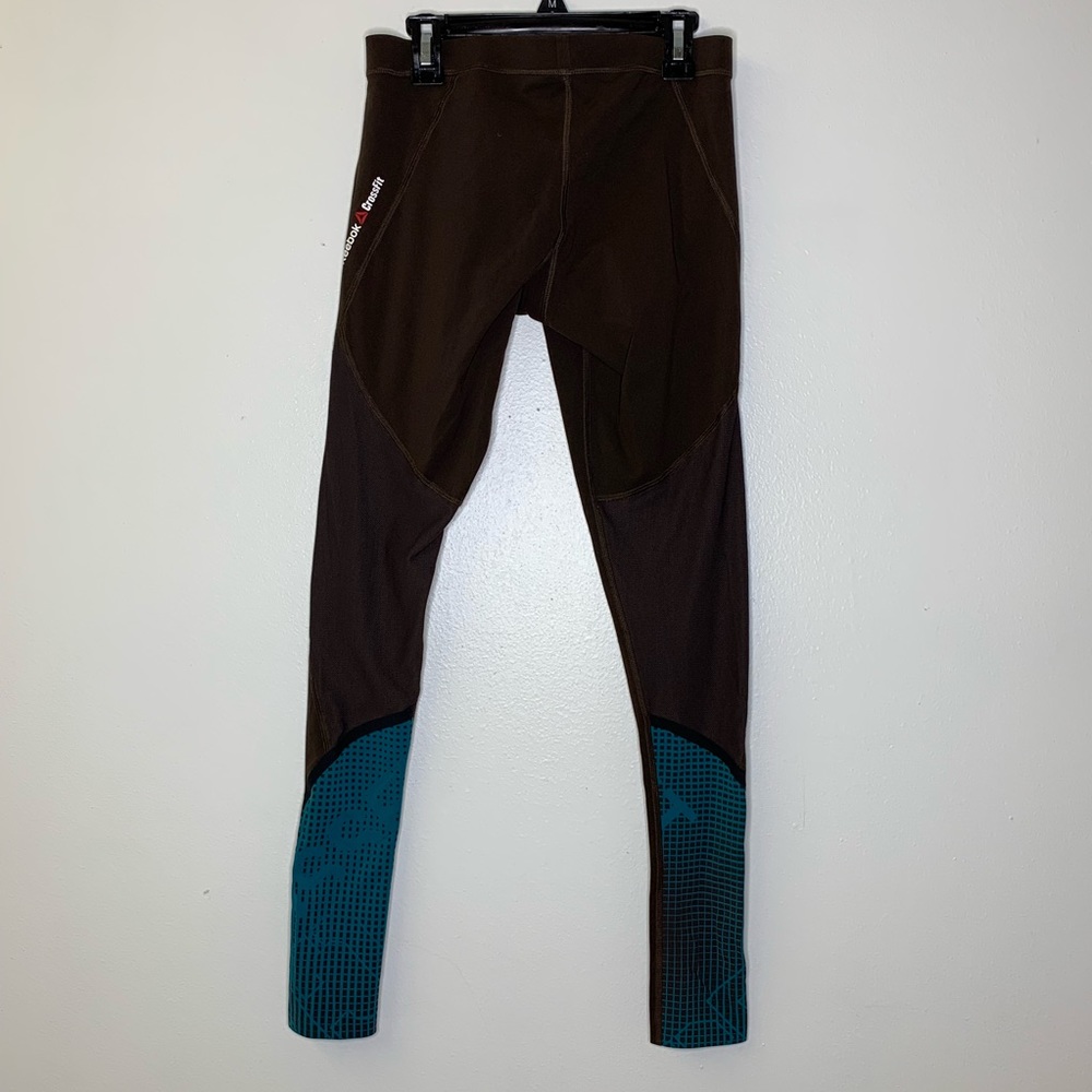 Reebok CrossFit Brown Teal Leggings Tights Size M